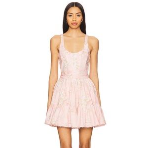 Betina Mini Dress in Light Pink Tapestry Rose